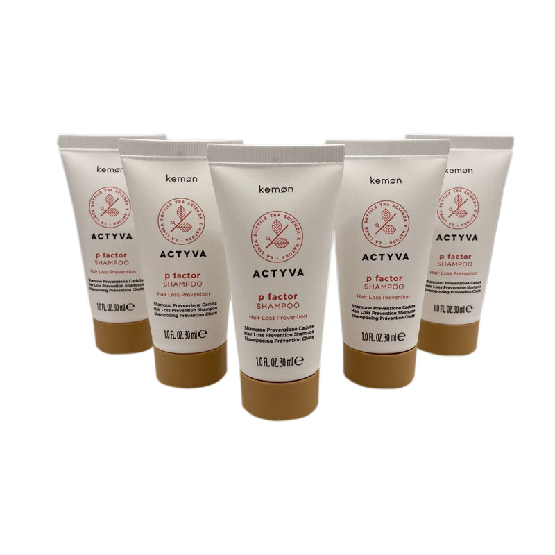 PACK OF FIVE Kemon ACTYVA P Factor Shampoo - 5 x 1 fl oz (5 x 30 ml)